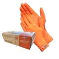 American Safety Glove Latex Disposable Gloves, 7 mil Palm, Latex, Powdered, M, 100 PK, Orange 5113